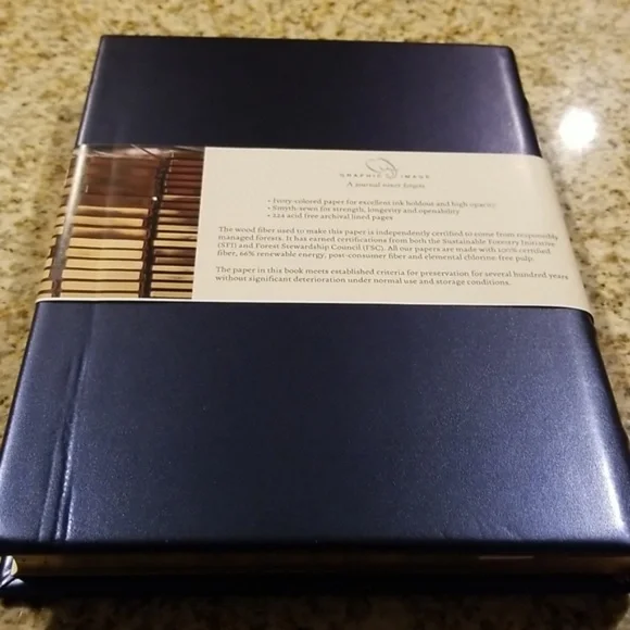 Dark Blue leather journal (New in package) - Picture 2 of 5
